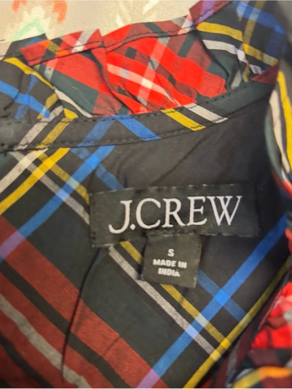 ⚛️J. Crew Plaid Short-Sleeve Top